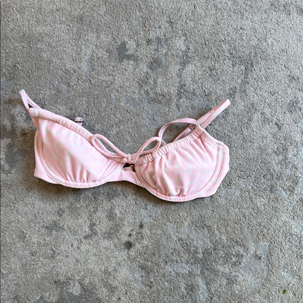 Pink Polka Dot Bikini Top